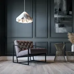 Merrick Lane Modern Lounge Chair With Tufted Seating And Metal Frame