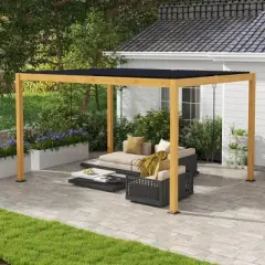 Outsunny 10' x 13' Louvered Pergola with Adjustable Roof, Aluminum Hardtop Gazebo for Patio, Deck, Garden, Yard, Beach