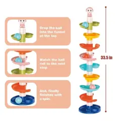 Fun Little Toys 9-Tier Ball Drop Tower, Development Educational Activities Toy Birthday Gift