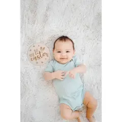 Pearhead Wooden Photo Card - Natural Wood - Baby's First Easter Gift