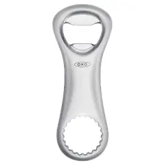 OXO Die Cast Bottle Opener Silver: Zinc Kitchen Tool, Dishwasher-Safe, Metallic Finish, Beer & Wine Accessory