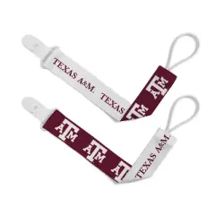 BabyFanatic Officially Licensed Unisex Pacifier Clip 2-Pack - NCAA Texas A&M Aggies - Officially Licensed Baby Apparel