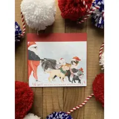 Holiday/Christmas Santa & Dogs Assorted Set of Greeting Cards (8 ct.) by Ramus & Co