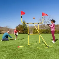 HearthSong Football and Disc Target Kick 'n Toss Set for Kids' Outdoor Active Play