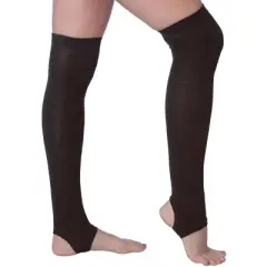 Tipi Toe Women's Stirrup Socks - Knee High Brown Color Pattern - Stretchable Women's Stockings Workout socks