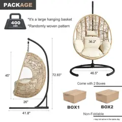 Gulches New Comming Outdoor Indoor PE wicker Swing Egg Chair Natural color