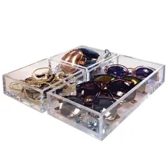 Azar Displays Deluxe Tray 3 Piece Set - Square Trays and Large Tray