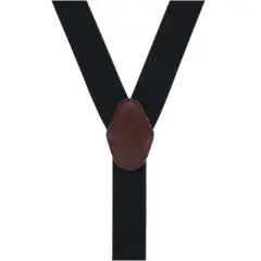 CTM Men's 1.375 Inch Wide Solid Color Y-Back Double Clip-End Suspenders