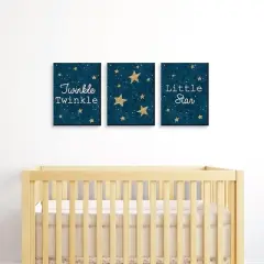 Big Dot of Happiness Twinkle Twinkle Little Star - Baby Boy Nursery Wall Art & Kids Room Decorations - Gift Ideas - 7.5 x 10 inches - Set of 3 Prints