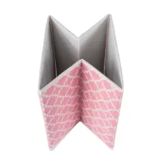 Set of 4 11" x 11" x 11" Nonwoven Polyester Sorbet Square Lattice Storage Cube Pink - Design Imports