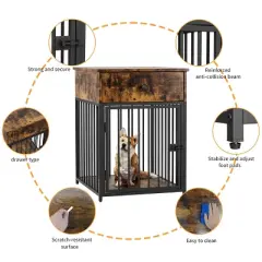 JUJABU Indoor Pet Crate End Table for Small Dog