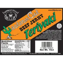 Buffalo Bills 18oz Teriyaki Western Cut Big Slab Beef Jerky (15 beef jerky slices per bag)