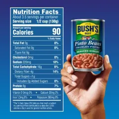 Bush's Reduced Sodium Pinto Beans - 16oz