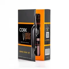 Cork Genius Wine Opener Set 4 Piece Set Wine Accessories Air Pump Bottle Opener,Bottle-Top Aerator,Wine Foil Cutter Vacuum Seal Wine Stopper