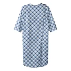 Silverts Adaptive Shoulder Snap Nightgown, Plaid