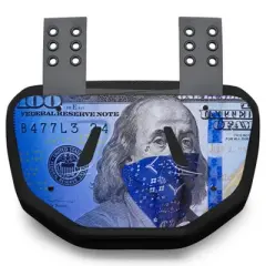 Battle Sports Adult  "Blue Strips" Chrome Football Backplate