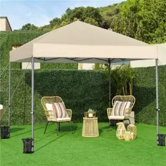 Yaheetech 10x10ft Pop-up Canopy with One-Push-To-Lock Setup Mechanism