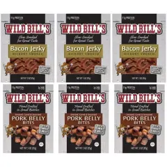 Wild Bill's 6-Piece Bacon Lovers Gift Box (3 each Bacon Jerky and 3 each Pork Belly Bites)
