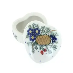 Blue Rose Polish Pottery 21A WR Unikat Heart Box