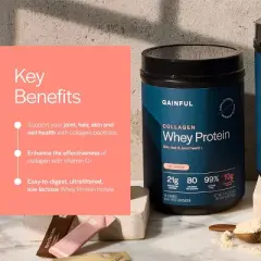 Gainful Whey Protein Powder - Collagen - 14 Servings