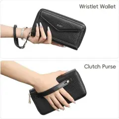 CLUCI Wallet Women Large Capacity Wristlet Purse for Women Long Ladies Wallet RFID Blocking Multi Credit Card Holder
