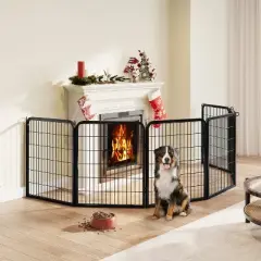 Yaheetech 6 Panels Dog Playpen Cat Exercise Barrier, Black