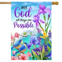 With God Religious House Flag Inspirational 28" x 40" Briarwood Lane