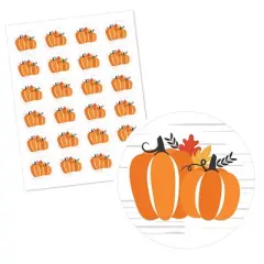 Big Dot of Happiness Fall Pumpkin - Halloween or Thanksgiving Party Circle Sticker Labels - 24 Count