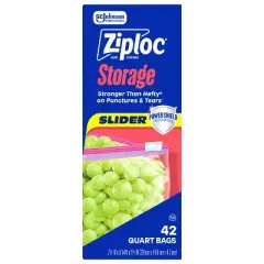Ziploc Slider Storage Quart Bags