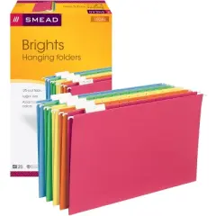 Smead Hanging File Folder with Tab, 1/5-Cut Adjustable Tab, Legal Size, 25 per Box
