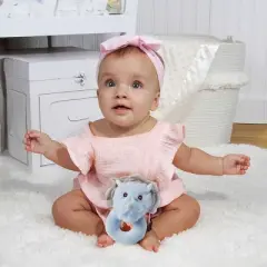 Bearington Bearington Lil' Tracer Plush Stuffed Animal Dinosaur Soft Ring Rattle, 5.5 inch