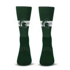 NCAA Michigan State Spartans Streak Team Color Crew Socks - L