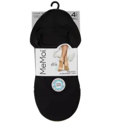 Memoi 4 Pairs Women's Cushioned Fine Edge No-Show Sock Liner