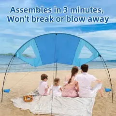 Whizmax Beach Shade, Beach Canopy, Provides 150 Sq. Ft. of Shade, Compact & Easy to Carry, Sets up in 3 Minutes
