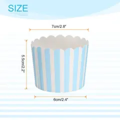 Unique Bargains Greaseproof Disposable Cakes Muffins Liners Pinstripe Paper Baking Cups 6oz 100 Pcs