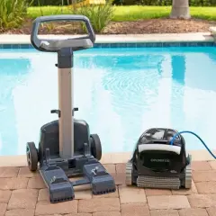Dolphin Explorer E30 Robotic Pool Vacuum Cleaner with Wi-Fi Control With Universal Caddy Ideal for All Pool Types up to 50 FT in Length