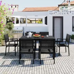 High-quality Steel Outdoor Table and Chair Set, Suitable for Patio, Balcony, Backyard