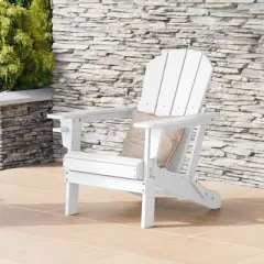 WestinTrends Nantucket Outdoor Patio HDPE Resin Adirondack Chair With Cup Holder and Phone Holder