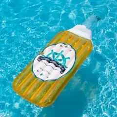 Swimline 81&rdquo; Yellow and White Beer Bottle Swimming Pool Inflatable Float