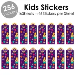 Big Dot of Happiness Happy Diwali - Festival of Lights Party Favor Kids Stickers - 16 Sheets - 256 Stickers