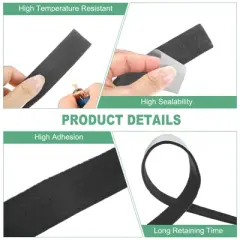 Unique Bargains High Temp Self Stick Heat Resistant BBQ Gasket Tape Grill Gasket Black White 1 PC 0.8" x 0.12", 15FT