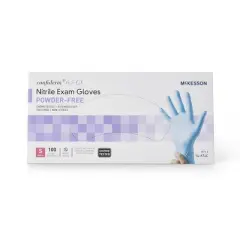6.5CX Confiderm McKesson Nitrile Exam Glove Blue Textured Fingertips