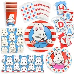 Prime Party Max and Ruby Birthday Party Supplies Pack | 66 Pieces | Serves 8 Guests
