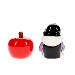 Silver Buffalo Disney Snow White and Apple Ceramic Salt and Pepper Shaker Set