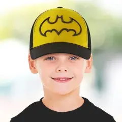 DC Comics Hat for Boys Size 2-7, Batman Kids Baseball Cap with 3D Design