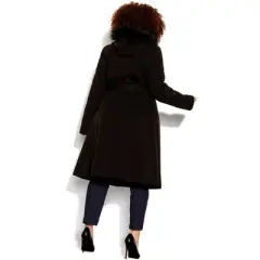 Women's Plus Size Miss Mysterious Coat - black | CITY CHIC