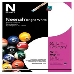 Neenah Bright White Cardstock, 8-1/2 x 11 Inches, 65 lb, Pack of 250