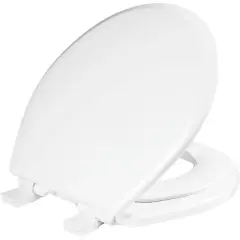 Mayfair by Bemis NextStep2 Never Loosens Round Enameled Wood Children's Potty Training Toilet Seat with Easy Clean and Slow Close Hinge - White