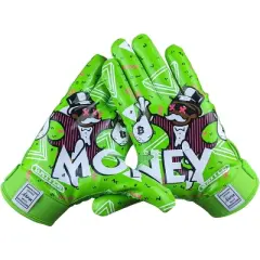 Battle Sports Adult Money Man 2.0 Football Receiver Gloves - Neon Green
