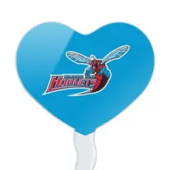 Delaware State University Primary Logo Heart Love Cupcake Picks Toppers Decoration Set of 6